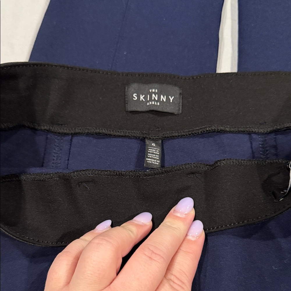 White House Black Market Navy Pants with Black Trim